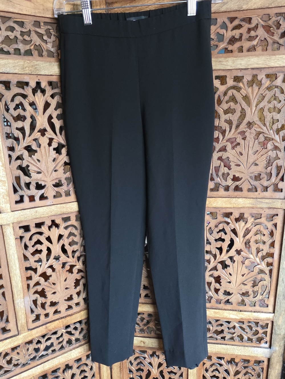 Theory Black Pull-On Straight Leg Trousers